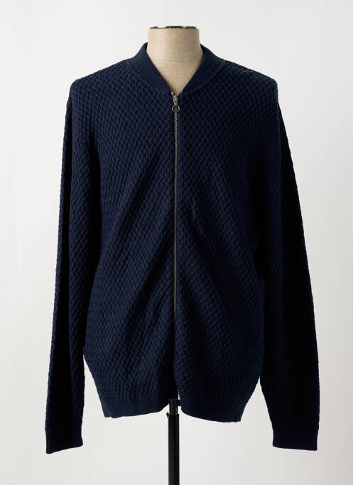 Gilet manches longues bleu KNOWLEDGE COTTON APPAREL pour homme