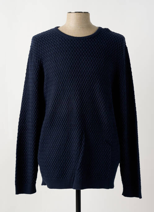 Pull bleu KNOWLEDGE COTTON APPAREL pour homme