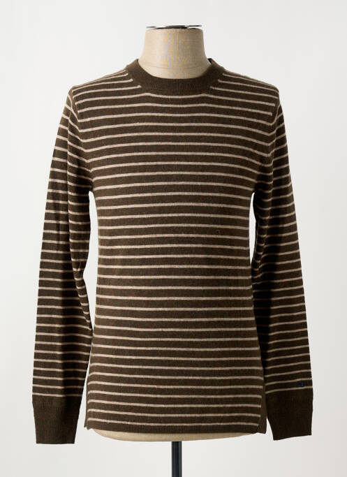 Pull stretch manches longues marron SCOTCH & SODA homme