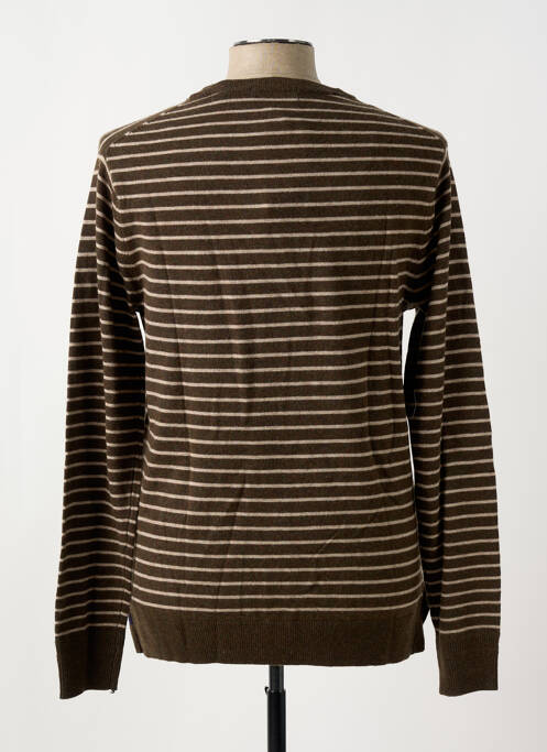Pull col rond manches longues marron SCOTCH & SODA homme