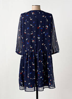 Robe courte coupe fluide manches 3/4 bleu SALSA femme