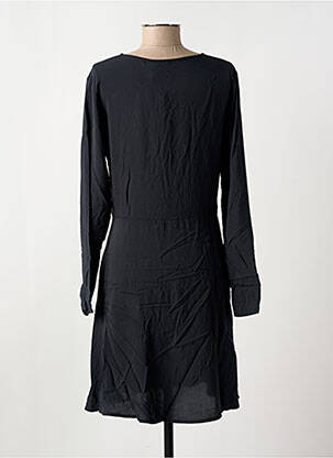 Robe mi-longue manches longues manches longues noir ICHI femme