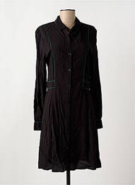 Robe mi-longue manches longues manches longues noir VILA femme