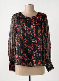 Blouse imprimé fleurs manches longues noir LA PETITE FRANCAISE femme