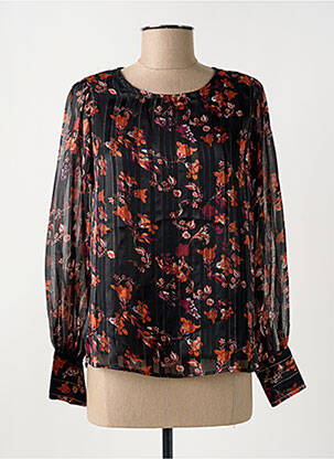 Blouse imprimé fleurs manches longues noir LA PETITE FRANCAISE femme