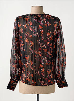 Blouse imprimé fleurs manches longues noir LA PETITE FRANCAISE femme