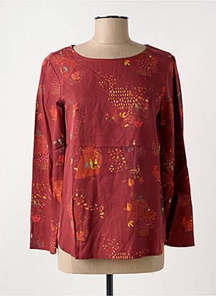 Blouse imprimé fantaisie manches longues orange BLEU TANGO femme
