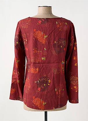 Blouse imprimé fantaisie manches longues orange BLEU TANGO femme