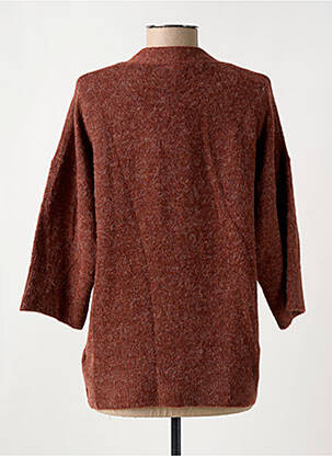 Gilet manches longues manches 3/4 marron ICHI femme