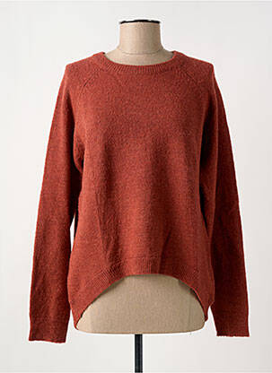 Pull tissage chiné manches longues orange MINIMUM femme