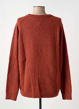 Pull tissage chiné manches longues orange MINIMUM femme