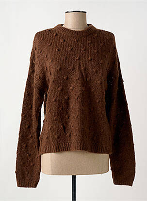 Pull stretch manches longues marron MINIMI femme