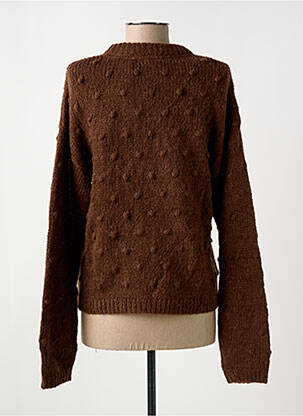 Pull stretch manches longues marron MINIMI femme