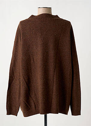 Pull col v manches longues marron MINIMUM femme