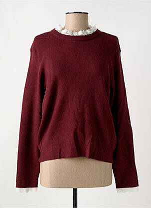 Pull resserrée sur le bas manches longues rouge VILA femme