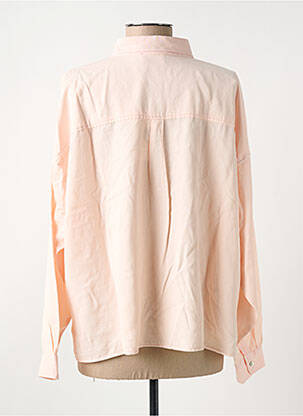 Chemisier tissage popeline manches longues rose REIKO femme