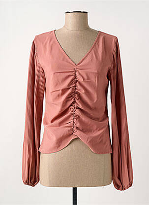Top tissage crêpe manches longues rose NA-KD femme