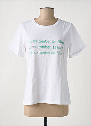 T-shirt sérigraphie manches courtes blanc YUKA femme