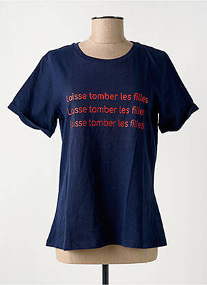 T-shirt sérigraphie manches courtes bleu YUKA femme