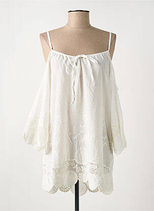 Tunique manches longues manches 3/4 blanc EMA BLUE'S femme
