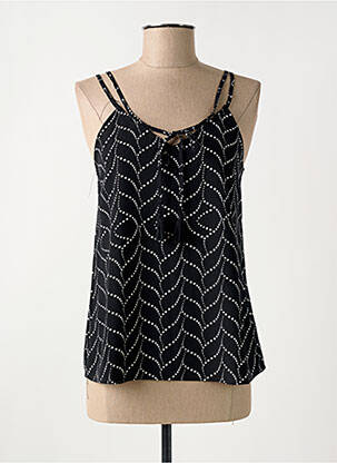Top tissage crêpe fines bretelles noir MOLLY BRACKEN femme
