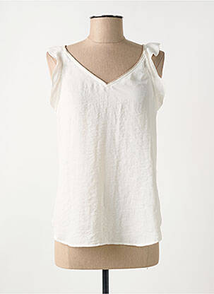 Top coupe fluide sans manche blanc LE TEMPS DES CERISES femme