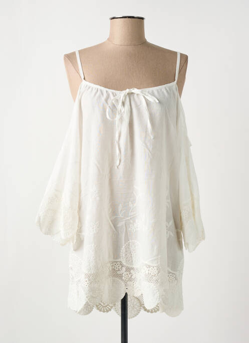 Tunique manches longues blanc EMA BLUE'S pour femme