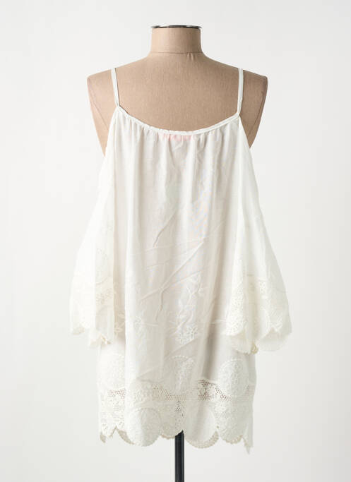 Tunique manches longues blanc EMA BLUE'S pour femme