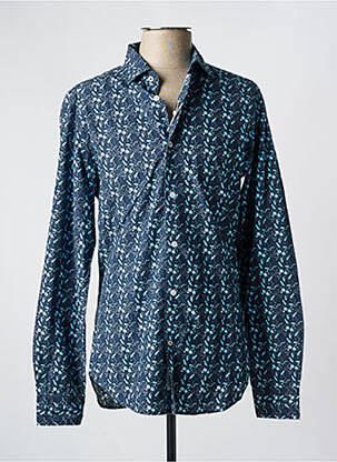 Chemise manches longues imprimé fantaisie bleu GANESH homme