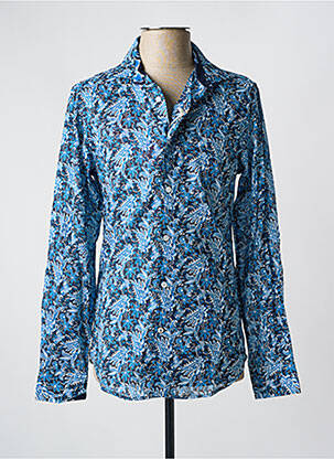 Chemise manches longues imprimé fantaisie bleu GANESH homme