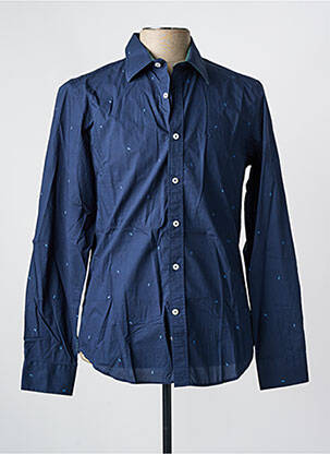 Chemise manches longues coupe cintrée bleu GANESH homme