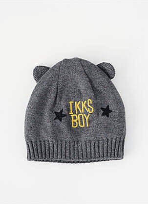 Bonnet broderie motifs brodés gris IKKS garçon