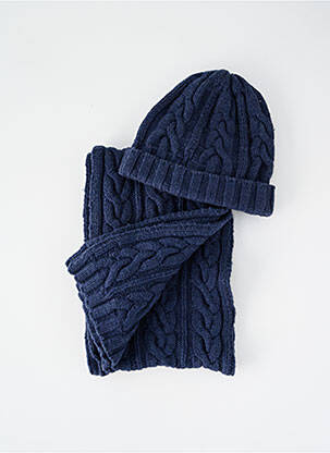 Bonnet maille tricot bleu IKKS garçon