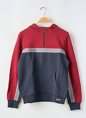 Sweat-shirt à capuche poches manches longues rouge TEDDY SMITH garcon