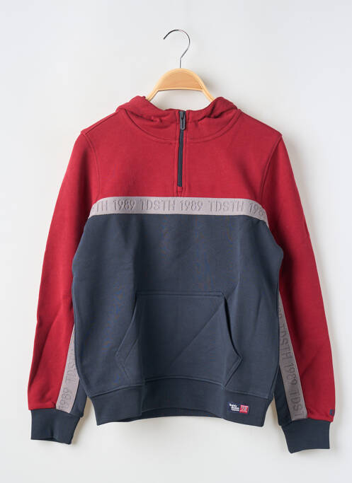 Sweat-shirt à capuche rouge TEDDY SMITH pour garçon