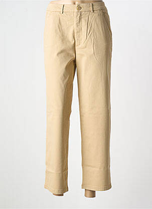 Pantalon chino tissage popeline taille normale beige REIKO femme
