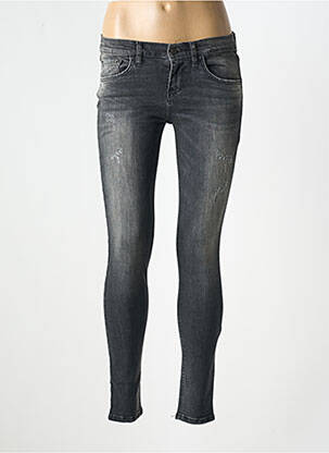 Jeans skinny effet usé délavé taille basse gris LTB femme