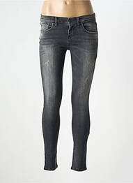 Jeans skinny effet usé délavé taille basse gris LTB femme