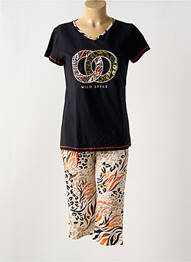 Pyjama col v noir MASSANA femme
