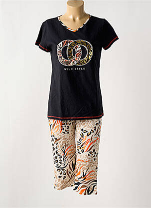 Pyjama col v noir MASSANA femme