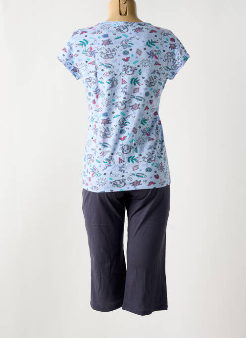 Pyjama col v bleu MASSANA femme