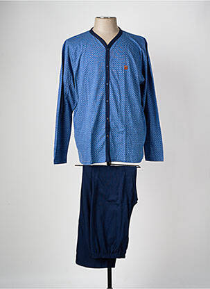 Pyjama col v bleu MASSANA homme