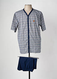 Pyjashort imprimé rayures bleu MASSANA homme