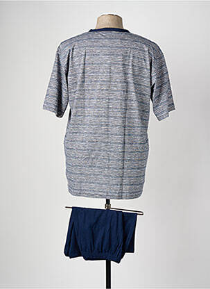 Pyjashort imprimé rayures bleu MASSANA homme