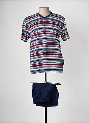 Pyjashort imprimé rayures violet GÖTZBURG homme