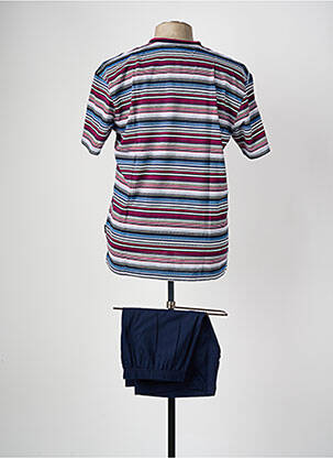 Pyjashort imprimé rayures violet GÖTZBURG homme