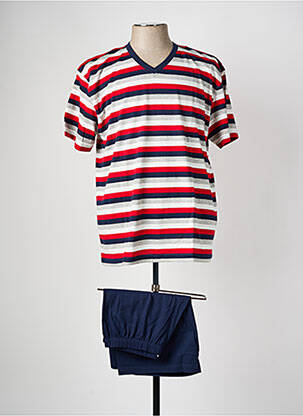 Pyjashort imprimé rayures rouge CECEBA homme