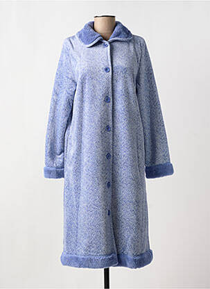 Robe de chambre col chemisier bleu EGATEX femme