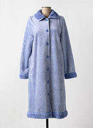Robe de chambre col chemisier bleu EGATEX femme