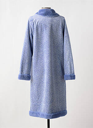 Robe de chambre col chemisier bleu EGATEX femme